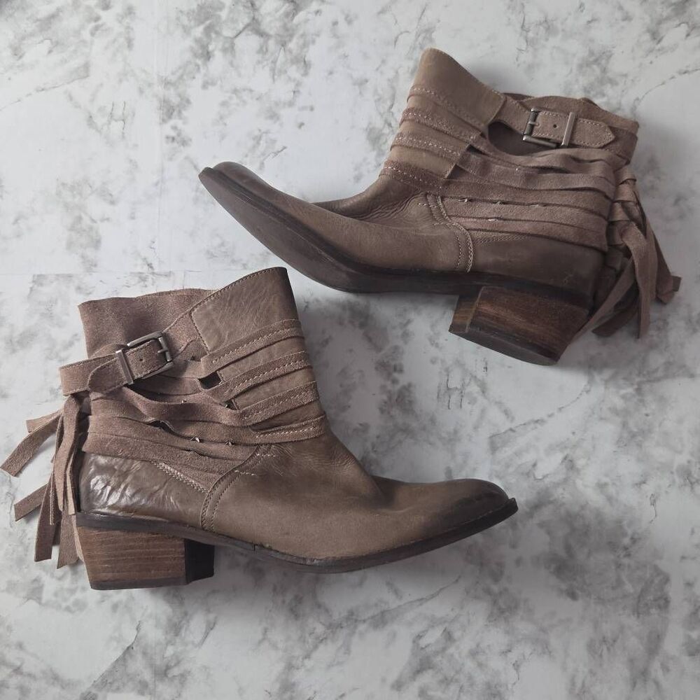 Naughty Monkey Light Brown Leather Boots 8.5